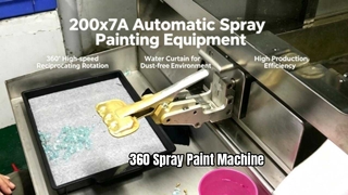 ماكينة طلاء بالرش 360 درجة لأجزاء الألعاب البلاستيكية