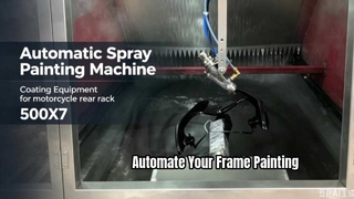 Solução automática para máquina de pintura por spray de quadro de motocicleta